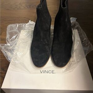Vince Black Suede Ankle Boots